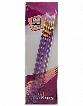 Набір синтетики, 7011, 5 круглих пензелів KOLOS Набір синтетики, 7011, 5 круглих пензелів KOLOS