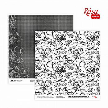 Папір для скрапбукінгу "Recipe book" 1, двосторонній 30,48*30,48 см, 200 г/м2, Rosa Talent Папір для скрапбукінгу "Recipe book" 1, двосторонній 30,48*30,48 см, 200 г/м2, Rosa Talent