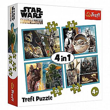 Пазл "4 в 1" - Мандалорец / Lucasfilm Star Wars The Mandalorian, Trefl, 34397 Пазл "4 в 1" - Мандалорец / Lucasfilm Star Wars The Mandalorian, Trefl, 34397