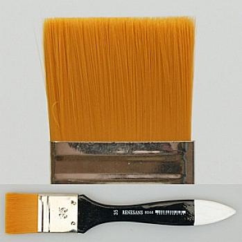 Кисть Флейц синтетика золотая №25 мм короткая ручка, Renesans