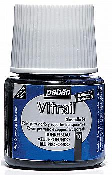 Фарба лакова по склу та металу Vitrail 45 мл прозора, темно-синя, 050-010 ТМ "Pebeo" Фарба лакова по склу та металу Vitrail 45 мл прозора, темно-синя, 050-010 ТМ "Pebeo"