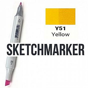 Маркер SKETCHMARKER, 2 пера: долото и тонкое, Lemon - Лимон, SM-Y62 Маркер SKETCHMARKER, 2 пера: долото и тонкое, Lemon - Лимон, SM-Y62