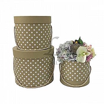 Подарункова коробка велика кругла, W9398