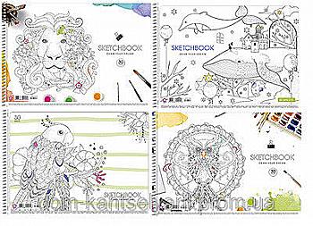 Альбом для рисования 30 л. "Star" на спирали (0256)