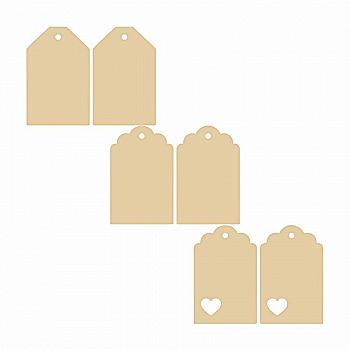 Набір висічок "Тегі" асорті (6 шт.), картон, ROSA TALENT