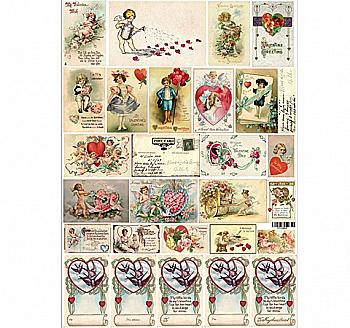 Декупажна карта 29,5*42 Валентинки 3