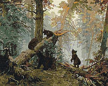 Картина по номерам 40*50 см Животные, птицы "Утро в сосновом лесу ©И.Шишкин и К.Савицкий", KH4310 Картина по номерам 40*50 см Животные, птицы "Утро в сосновом лесу ©И.Шишкин и К.Савицкий", KH4310