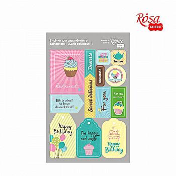 Висічки для скрапбукінгу самоклеючі "Cake delicious 1" 12,8*20 см, картон, ROSA TALENT Висічки для скрапбукінгу самоклеючі "Cake delicious 1" 12,8*20 см, картон, ROSA TALENT