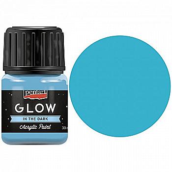 Краска акриловая для декора "Glow in the dark", Голубая, 30мл, Pentart Краска акриловая для декора "Glow in the dark", Голубая, 30мл, Pentart