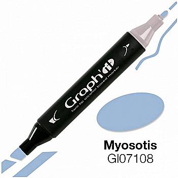 Маркер двосторонній, Незабудка (блакитний 7108), GI07108 Graph`it Маркер двосторонній, Незабудка (блакитний 7108), GI07108 Graph`it