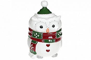 Банка керамічна з кришкою Мудра сова 1100 мл, 834-299 Банка керамічна з кришкою Мудра сова 1100 мл, 834-299