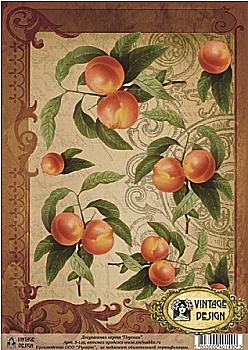 Карта декупажна А4 Персики, 40 г/м², S 149