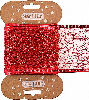 Стрічка декоративна 5 см*2 м, алая, 750279