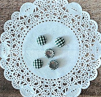 Фішки тканинні Клітинка, зелені, 5шт, HY13015, ScrapBerry`s