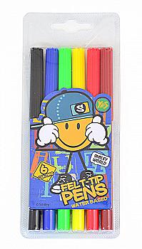 Фломастери 6 кол. "Smiley World"(blue), 650263 Фломастери 6 кол. "Smiley World"(blue), 650263