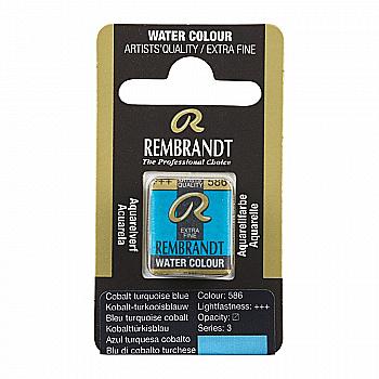 Краска акварельная Rembrandt 586 Кобальт синий бирюзовый, кювета, Royal Talens Краска акварельная Rembrandt 586 Кобальт синий бирюзовый, кювета, Royal Talens