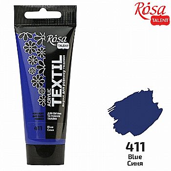Фарба акрилова для тканин, Синя (11), 60 мл, Rosa Talent