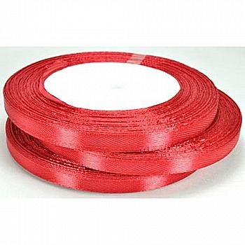 Лента атлас 7 мм-23 м, 26, красная, 5-100