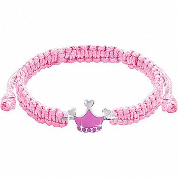 Браслет плетений "Корона", рожева, 419555700611 Браслет плетений "Корона", рожева, 419555700611