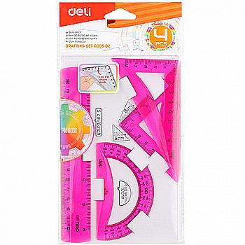 Набiр Deli EG00602 мiкс 4пр Pioneer, лінійка 15 см, 2 кутника, транспортир (70651) Набiр Deli EG00602 мiкс 4пр Pioneer, лінійка 15 см, 2 кутника, транспортир (70651)