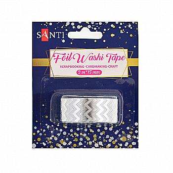 Стрічка паперова "Зигзаг", срібло, 3 м, 742375