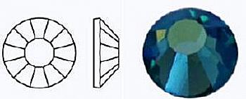 Стразы фольгированные 60100 AB/497-11-612/INDICOLITE- ss16 (3,8-4,0 мм, 30 шт) M. C. Rose VIVA12