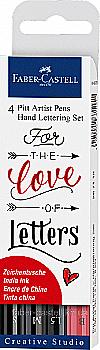 Набір ручок капілярних PITT Artist Pen Lettering, 4 шт., 267115 Faber-Castell Набір ручок капілярних PITT Artist Pen Lettering, 4 шт., 267115 Faber-Castell