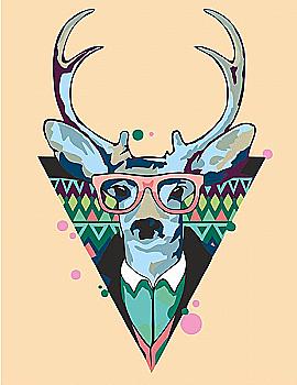 Набір-стандарт, техніка акриловий живопис за номерами "Cool deer", Rosa Start Набір-стандарт, техніка акриловий живопис за номерами "Cool deer", Rosa Start
