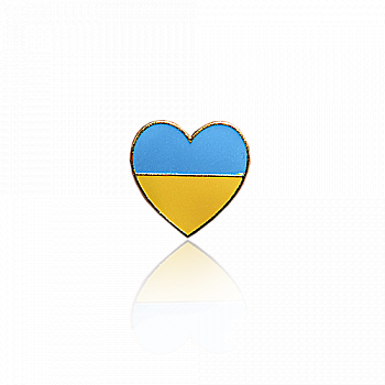 Значок металевий "Серце. Національний прапор" 15 мм , арт 019 Значок металевий "Серце. Національний прапор" 15 мм , арт 019