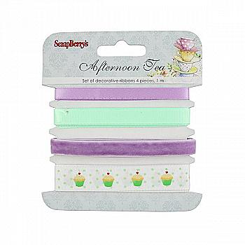 Набір декоративних стрічок Солодощі, 4 шт по 1м