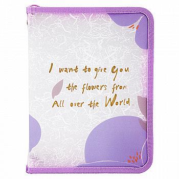 Папка объемная на молнии, А5+, Fleur, лавандовая, 1805-11 Папка объемная на молнии, А5+, Fleur, лавандовая, 1805-11