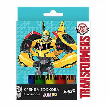 Мел 8 цв. Jumbo восковая Transformers, Kite TF17-076