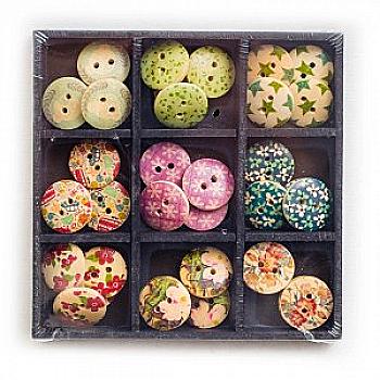 Набір гудзиків для творчості, дерево, 36шт, 740870