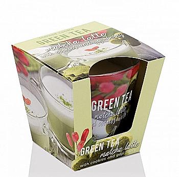 Свічка ароматична "Green Tea" 8 см (матча, латте), 30 годин горіння, 56434 Свічка ароматична "Green Tea" 8 см (матча, латте), 30 годин горіння, 56434