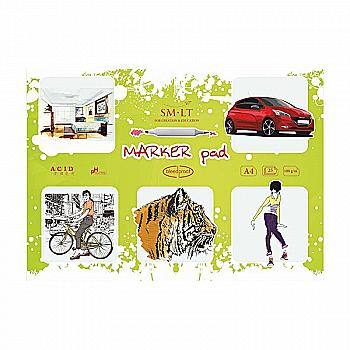 Склейка для маркерів А4 25 арк., 100 г/м2, Smiltainis Склейка для маркерів А4 25 арк., 100 г/м2, Smiltainis