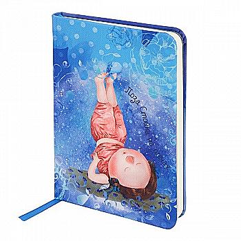 Книга записная Gapchinska А6 96 л, клетка ткань 8407-04-A