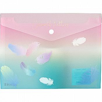 Папка на кнопці А5+, Colourful Feather 01, 1442-91-A Папка на кнопці А5+, Colourful Feather 01, 1442-91-A