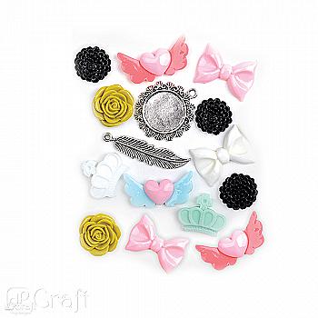 Декоративные аксессуары Charm&Deco 12 шт Positive Life, DPDC-004 DpCraft Декоративные аксессуары Charm&Deco 12 шт Positive Life, DPDC-004 DpCraft