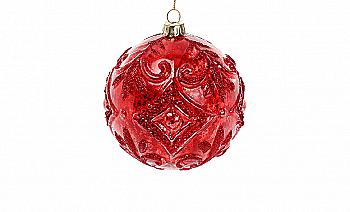 Куля ялинкова 10 см, червоний Гренадіни, NY15-388