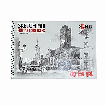 Альбом для графіки А4 20 арк. "Fine art sketches", Santi, 742620