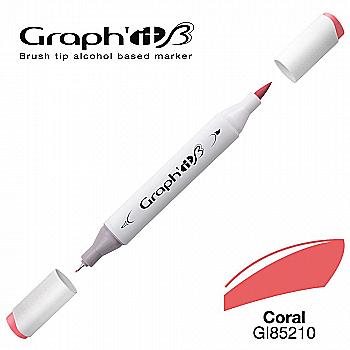 Маркер двосторонній Brushmarker, Кораловий (5210), GI85210 Graph`it Маркер двосторонній Brushmarker, Кораловий (5210), GI85210 Graph`it