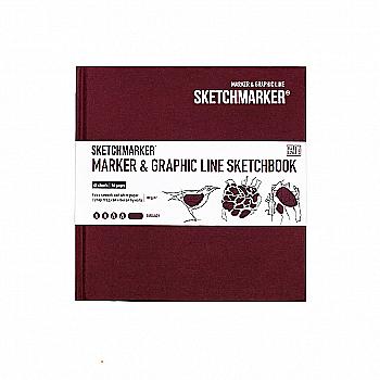 Скетчбук SKETCHMARKER Marker&Graphic 163*163 мм 48 л, 180 г/м², твёрдая обложка, винный, MGLHSQ/BURG Скетчбук SKETCHMARKER Marker&Graphic 163*163 мм 48 л, 180 г/м², твёрдая обложка, винный, MGLHSQ/BURG