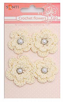 Набір квітів в`язаних "Натуральні" 4 шт., 952615