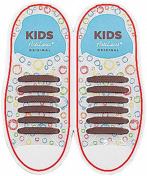 Силіконові антишнурки AntiLaces Kids, 38 мм, 12 шт, коричневі Силіконові антишнурки AntiLaces Kids, 38 мм, 12 шт, коричневі