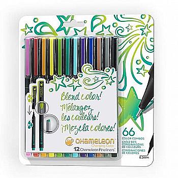 Набор ручек Chameleon Fineliner 12 шт. - Bright Colors, FL1201 Набор ручек Chameleon Fineliner 12 шт. - Bright Colors, FL1201