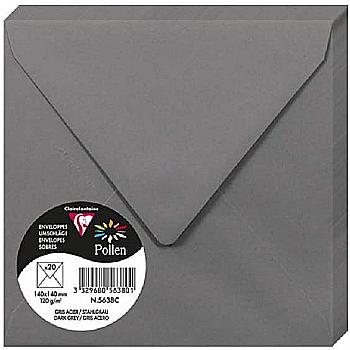 Конверт декоративный Pollen 140*140 мм (120 г), Dark grey/Тёмно-серый, 5638C Конверт декоративный Pollen 140*140 мм (120 г), Dark grey/Тёмно-серый, 5638C