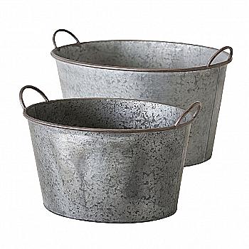 Горщик для рослин підлоговий "Jackson" h=34 см, цинк, сірий, 9822848/1010970