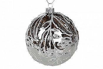 Куля ялинкова 10 см, дзеркальний графіт, NY15-552