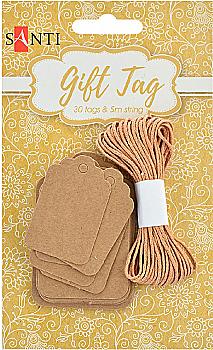 Набір крафт-тегів ажурних "Прямокутник" 30 шт, 742273