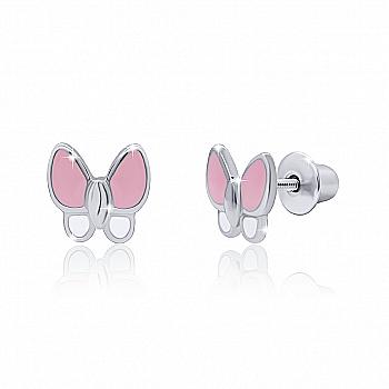 Сережки "Метелик з очима", рожевий, 219543000611 Сережки "Метелик з очима", рожевий, 219543000611